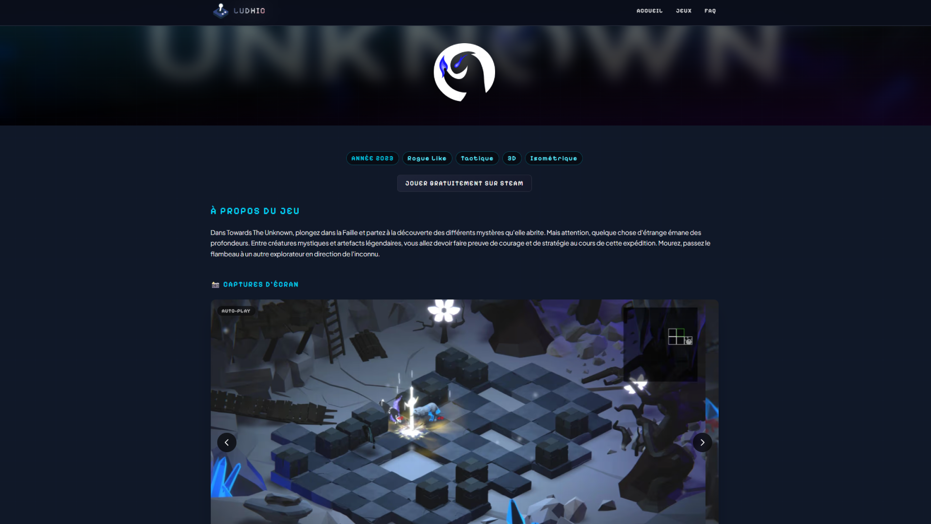 Page détaillée d'un jeu