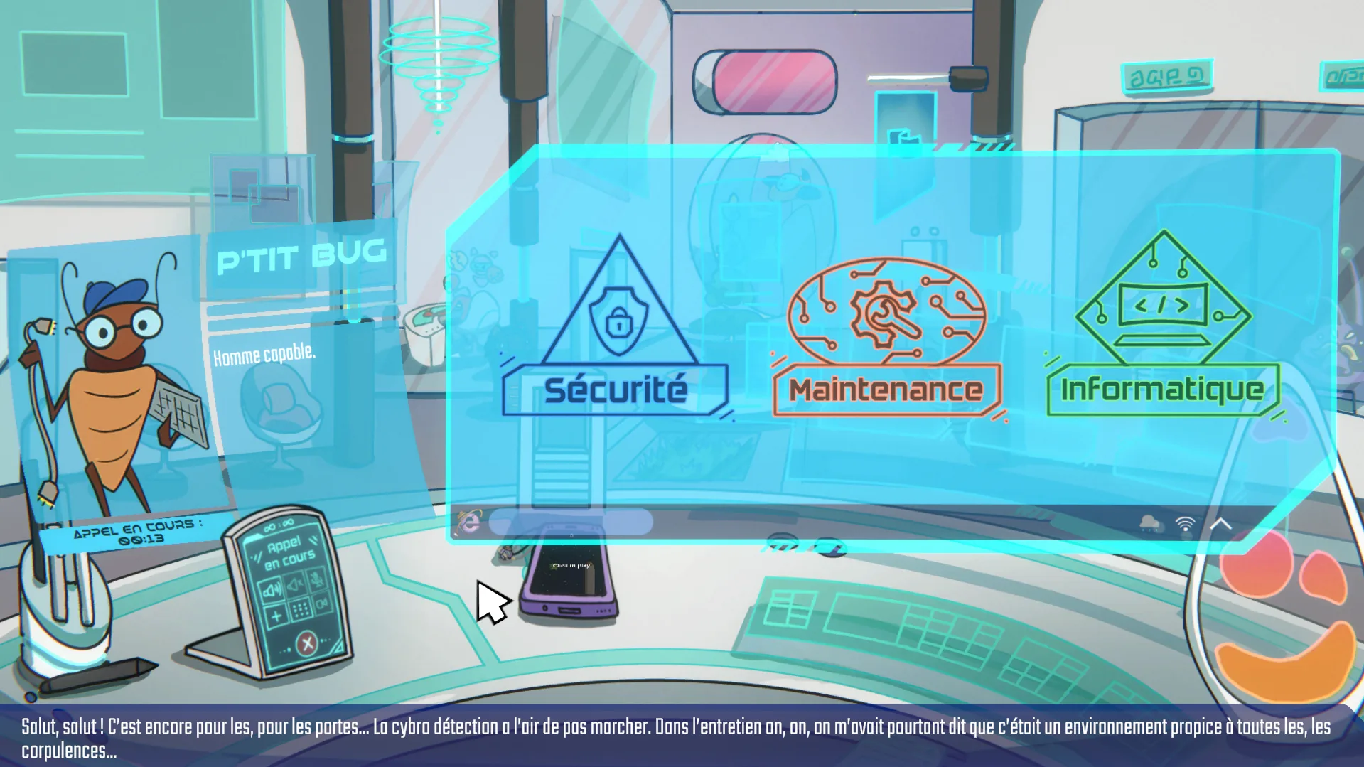 Gameplay du choix de la réponse