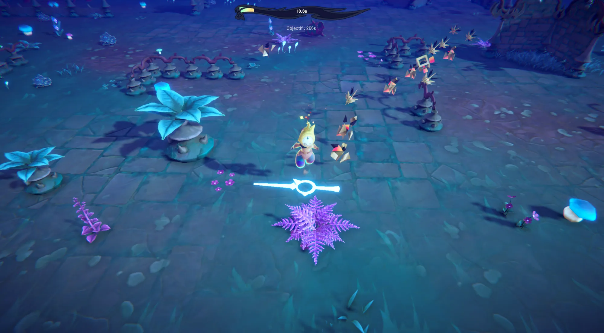 En run, entre les vagues d'ennemis
